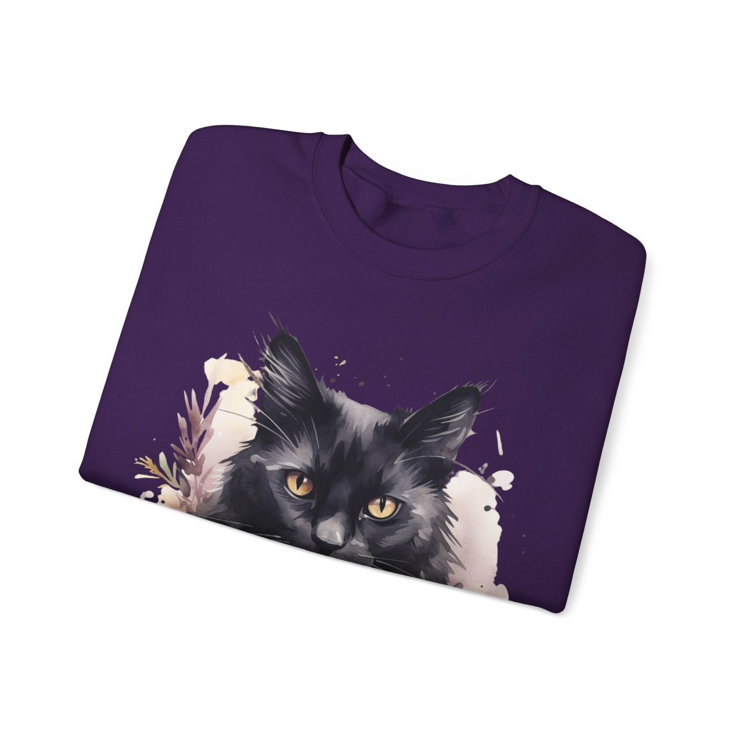 Sudadera Boho de Halloween con cara de gato negro "Moonlit Magic" - Unisex