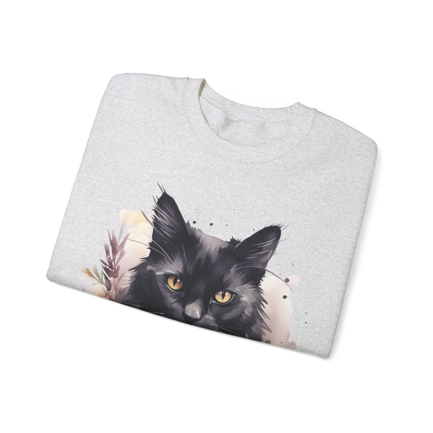 Sudadera Boho de Halloween con cara de gato negro "Moonlit Magic" - Unisex