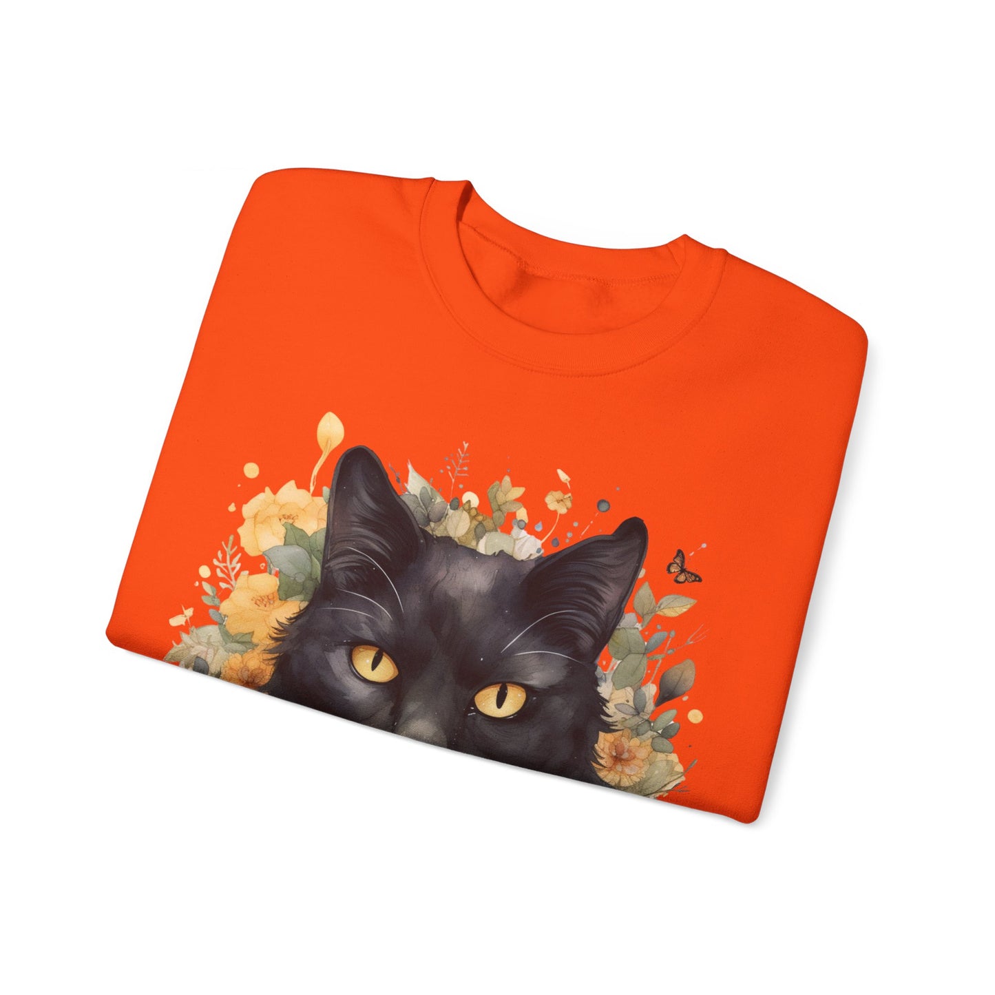 Sudadera Boho de Halloween con cara de gato negro "Celestial Whimsy" - Unisex