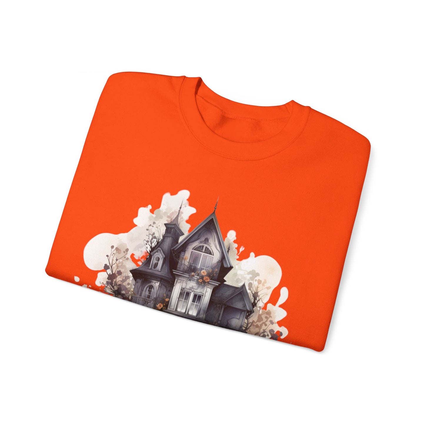 Whimsical Wisteria Haunted House - Sudadera boho de Halloween para mujer