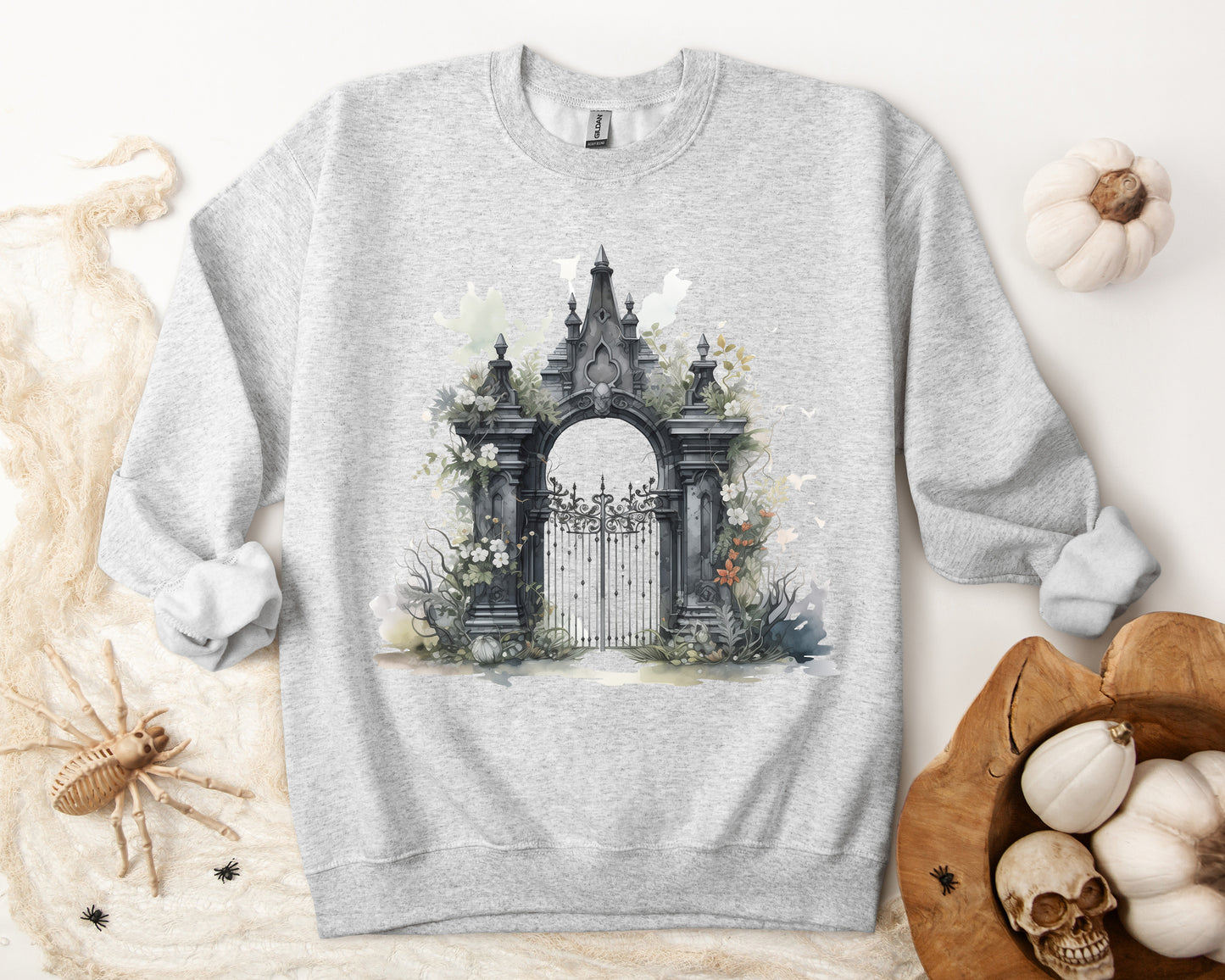 "Gothic Garden" Creepy Cemetery Gates Boho Sudadera de Halloween para mujeres y hombres