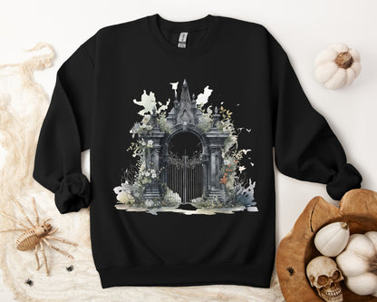 "Gothic Garden" Creepy Cemetery Gates Boho Sudadera de Halloween para mujeres y hombres