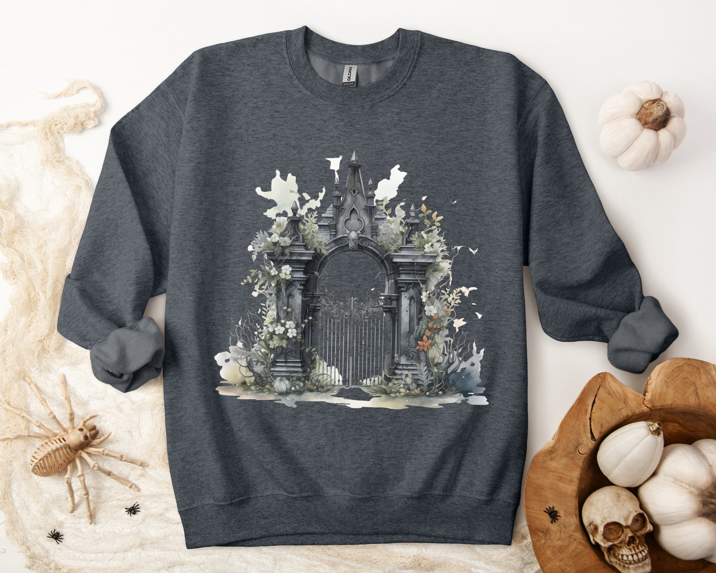 "Gothic Garden" Creepy Cemetery Gates Boho Sudadera de Halloween para mujeres y hombres