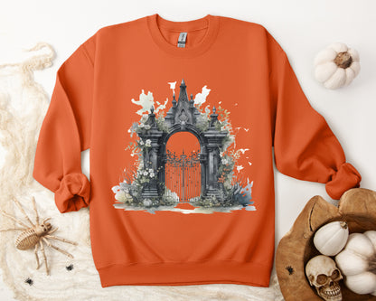 "Gothic Garden" Creepy Cemetery Gates Boho Sudadera de Halloween para mujeres y hombres