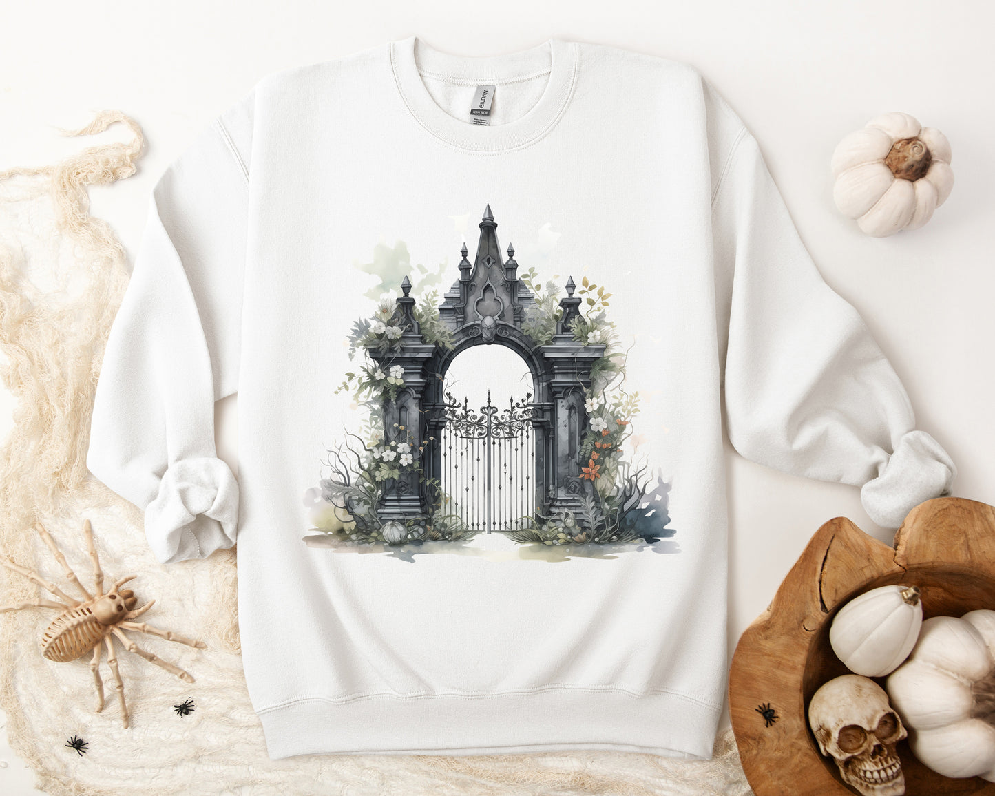 "Gothic Garden" Creepy Cemetery Gates Boho Sudadera de Halloween para mujeres y hombres