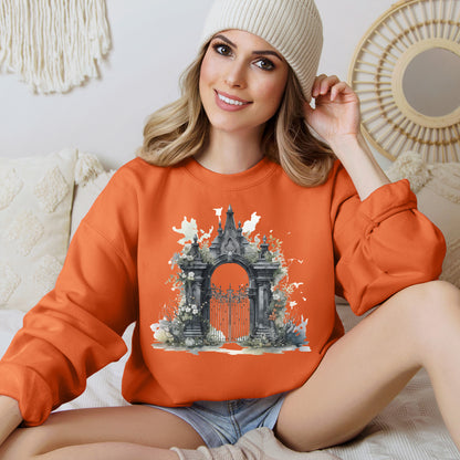 "Gothic Garden" Creepy Cemetery Gates Boho Sudadera de Halloween para mujeres y hombres