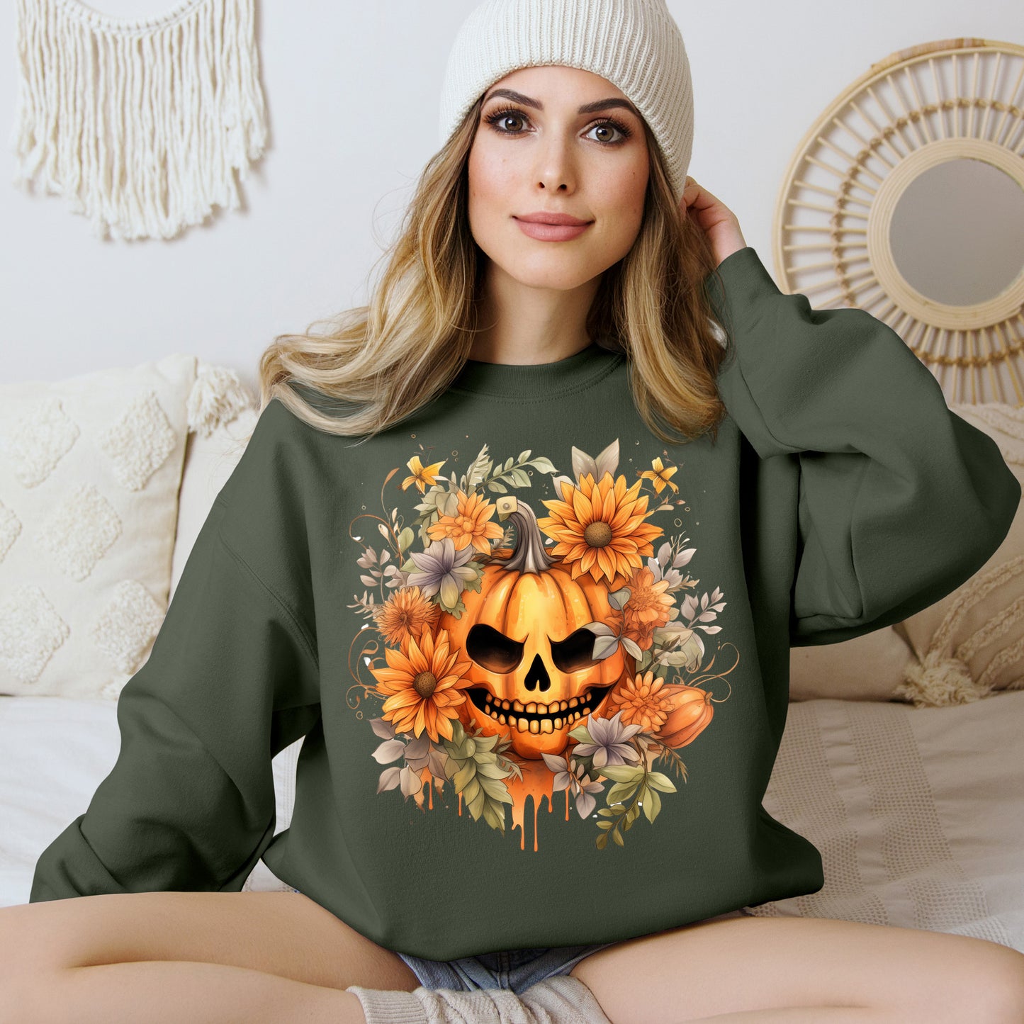 Women's Halloween Sweatshirt "Menacing Grin"