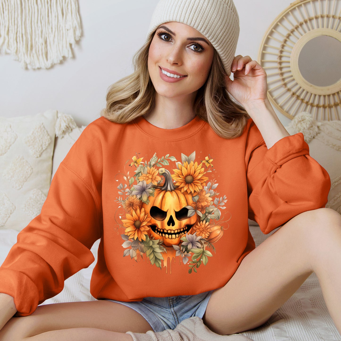 Women's Halloween Sweatshirt "Menacing Grin"