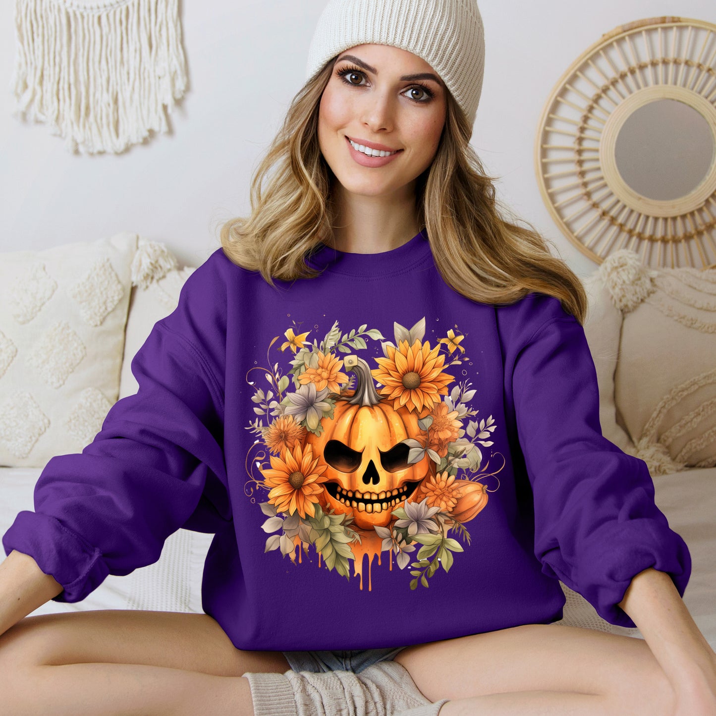 Women's Halloween Sweatshirt "Menacing Grin"