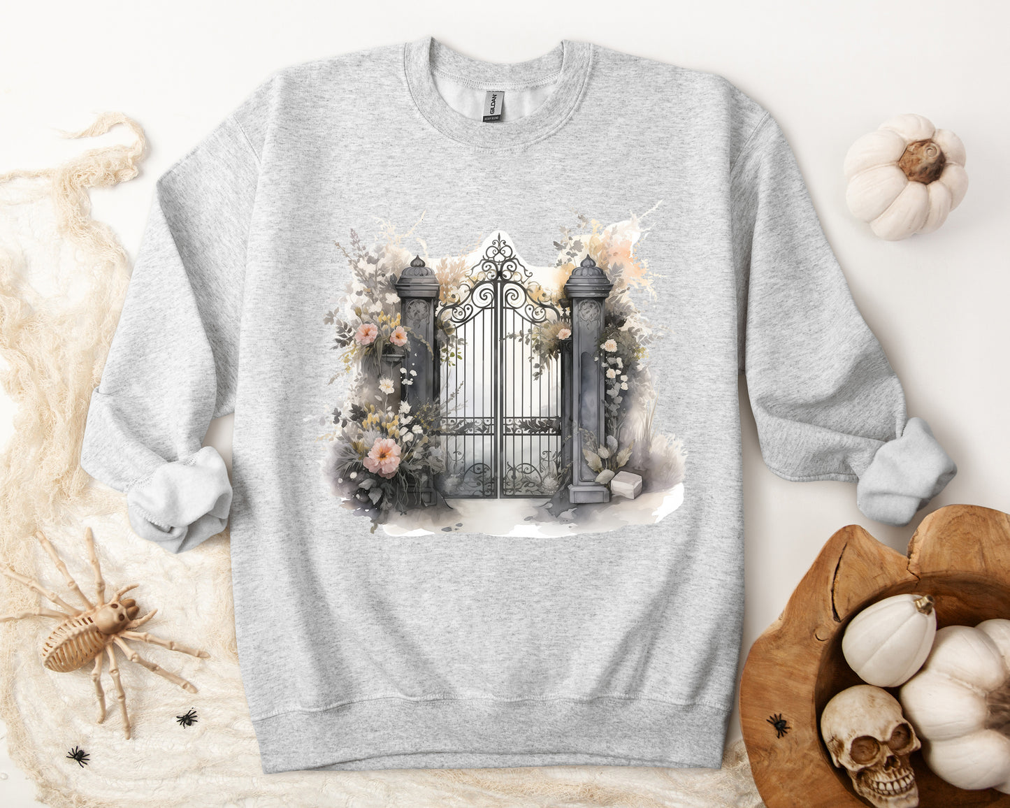 "Mystic Gateway" Creepy Cemetery Gates Boho Sudadera de Halloween para mujeres y hombres