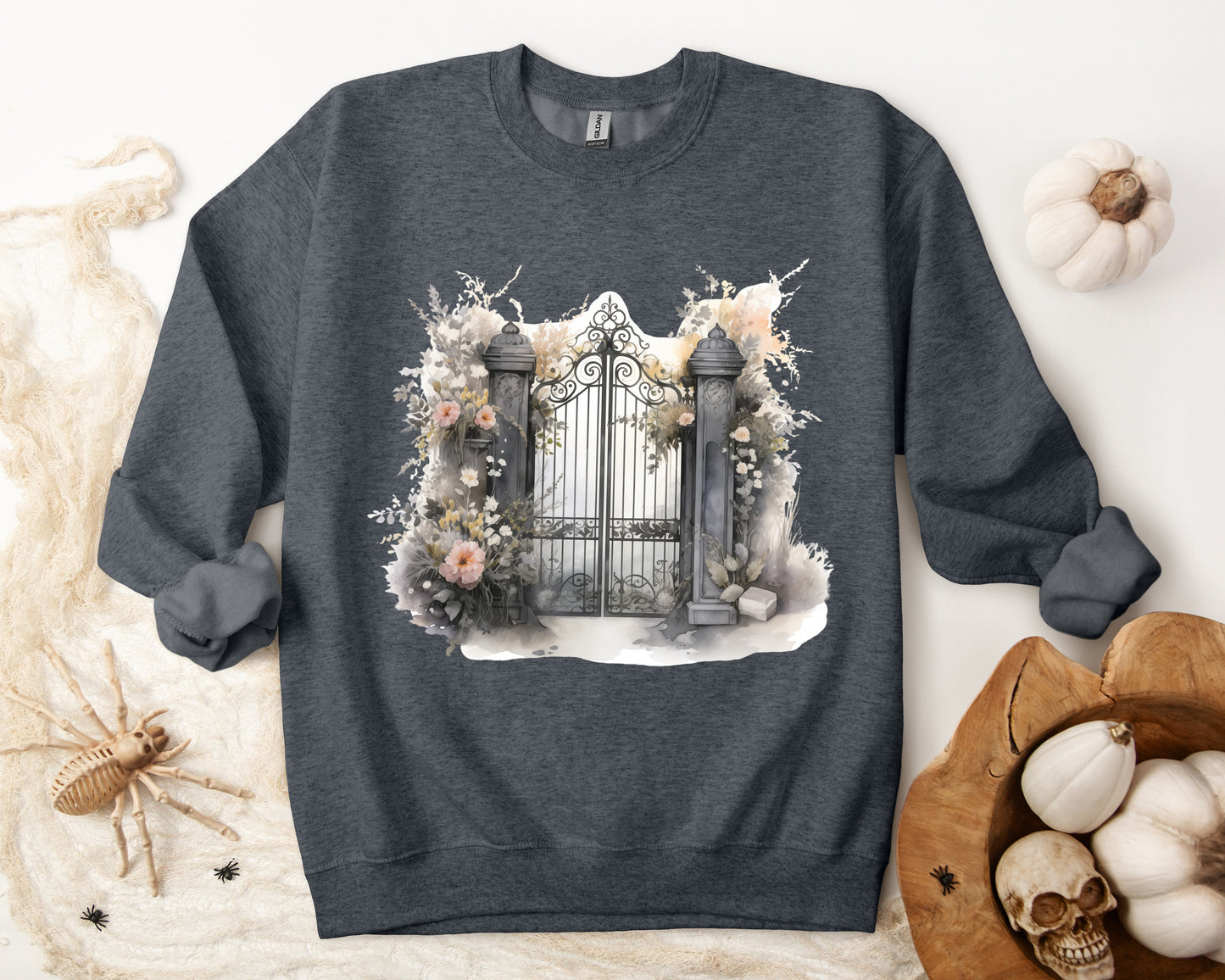 "Mystic Gateway" Creepy Cemetery Gates Boho Sudadera de Halloween para mujeres y hombres