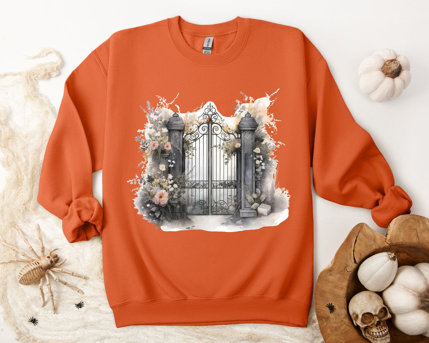 "Mystic Gateway" Creepy Cemetery Gates Boho Sudadera de Halloween para mujeres y hombres