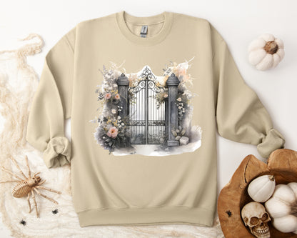 "Mystic Gateway" Creepy Cemetery Gates Boho Sudadera de Halloween para mujeres y hombres