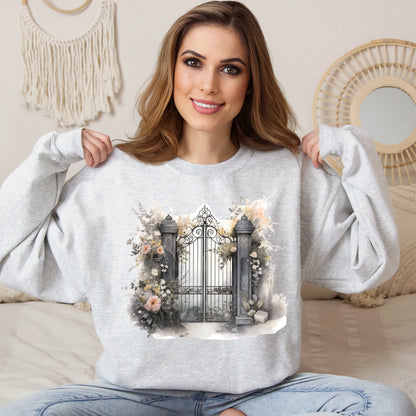 "Mystic Gateway" Creepy Cemetery Gates Boho Sudadera de Halloween para mujeres y hombres