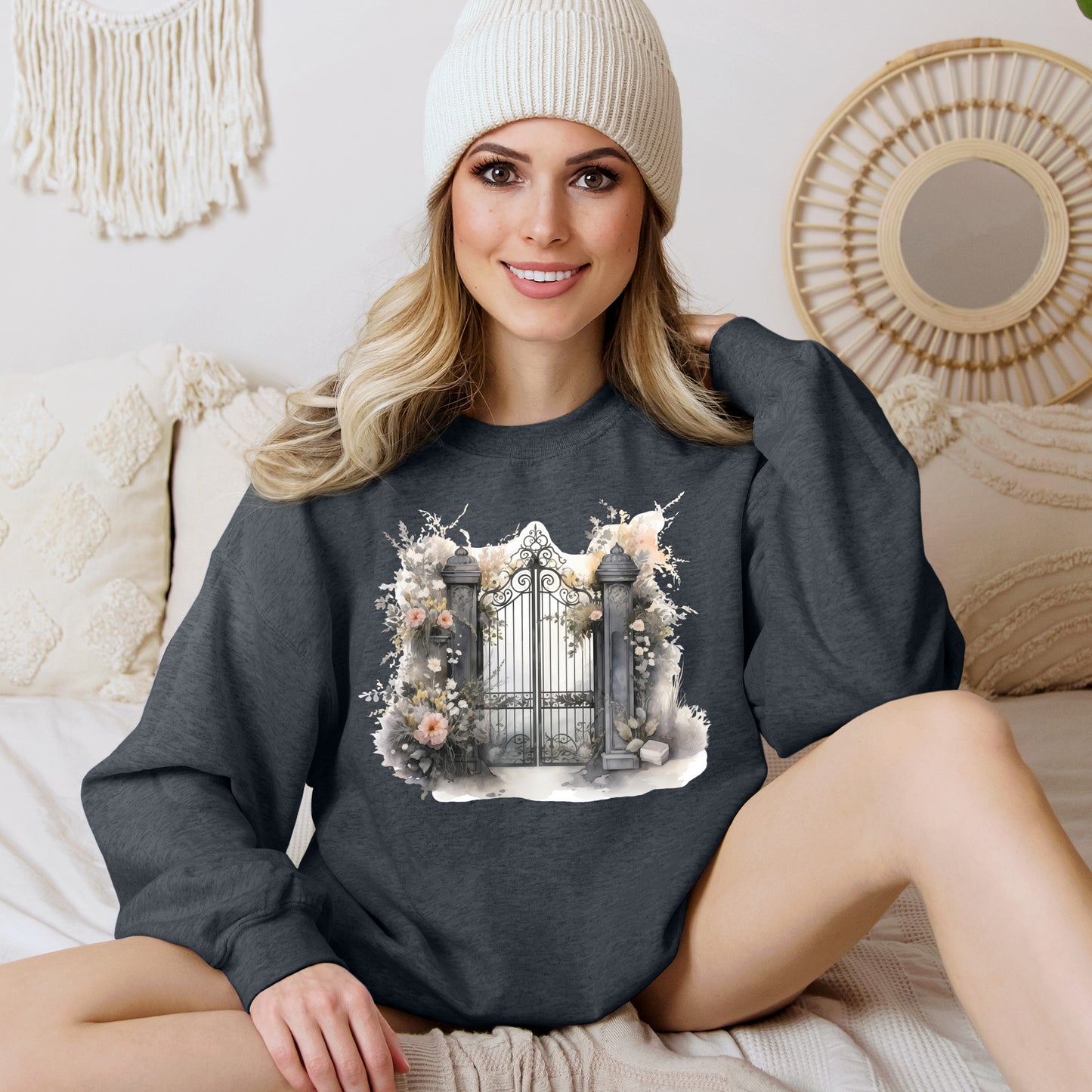 "Mystic Gateway" Creepy Cemetery Gates Boho Sudadera de Halloween para mujeres y hombres