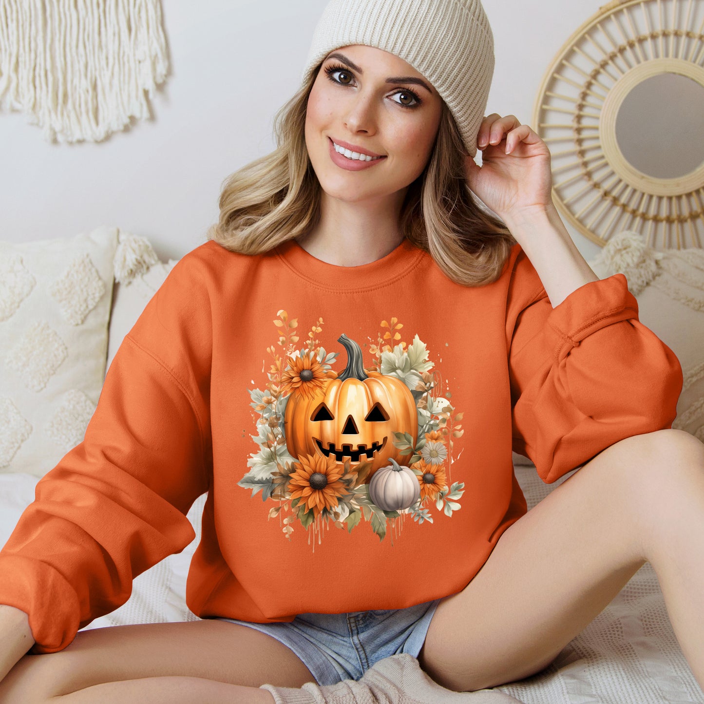 Women's Halloween Sweatshirt "Smiling Jack"