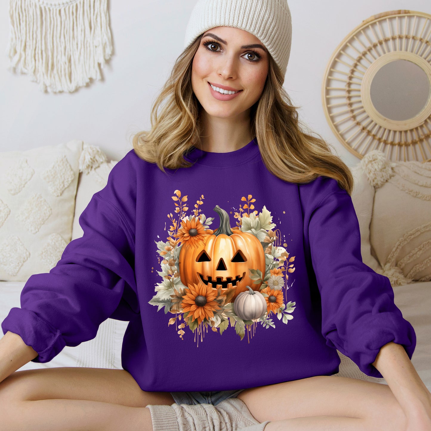 Women's Halloween Sweatshirt "Smiling Jack"