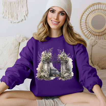 "Haunted Haven" Creepy Cemetery Gates Boho Sudadera de Halloween para mujeres y hombres