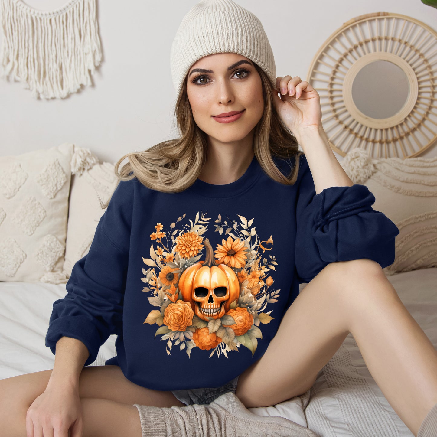 Women's Halloween Sweatshirt "Skull Face