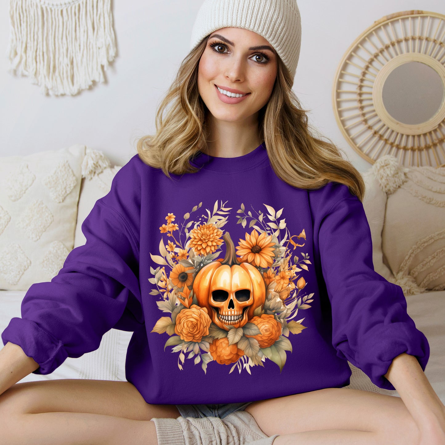 Women's Halloween Sweatshirt "Skull Face