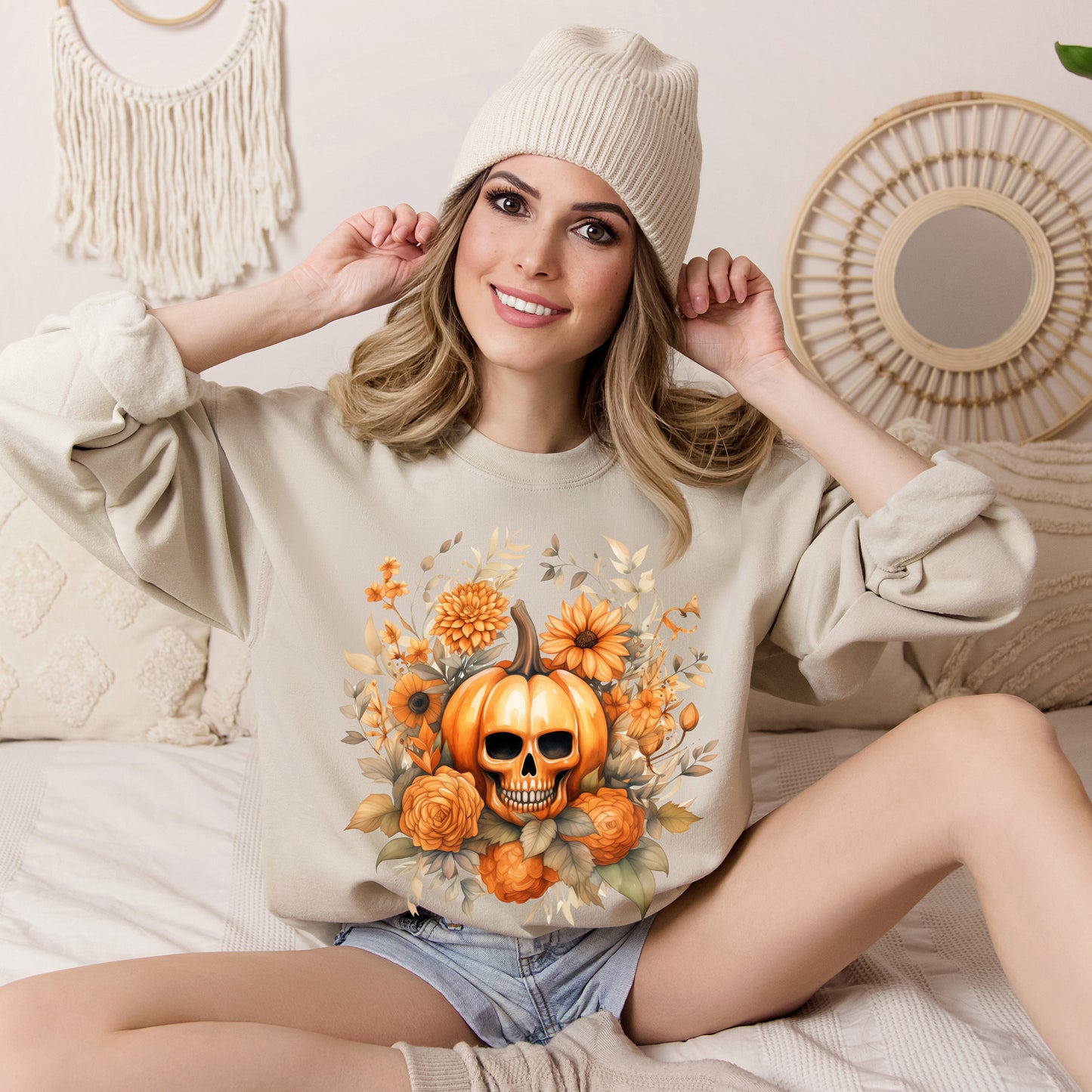 Women's Halloween Sweatshirt "Skull Face