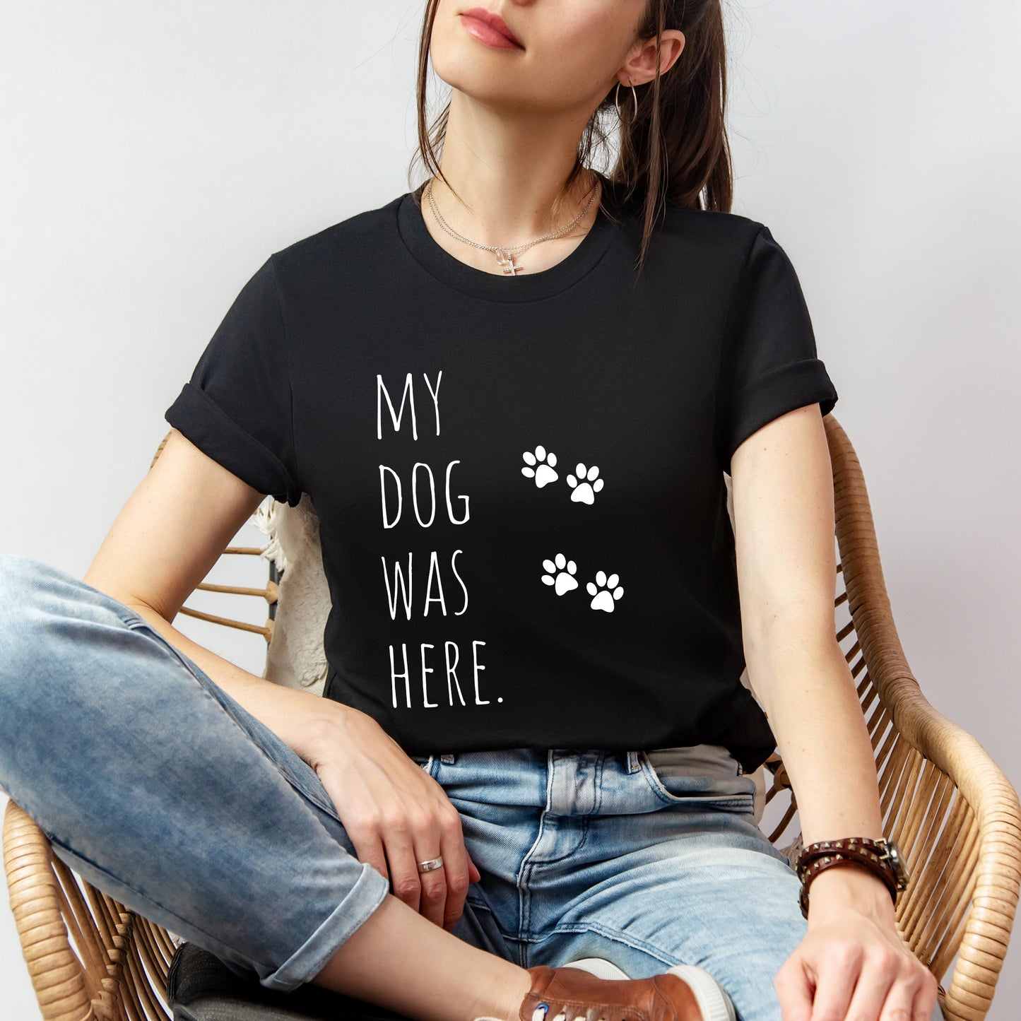 T-T-Shirt "My Dog Was Here" Paw