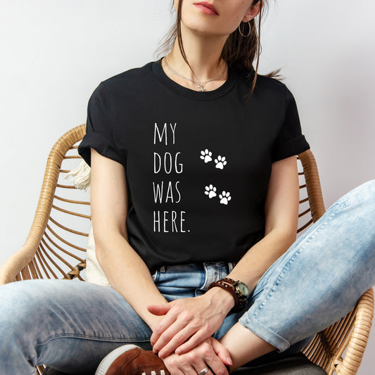 T-T-Shirt "My Dog Was Here" Paw