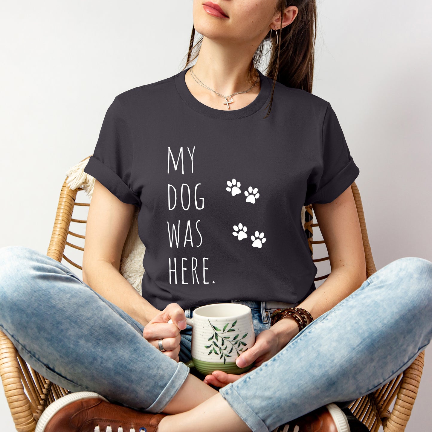 T-T-Shirt "My Dog Was Here" Paw