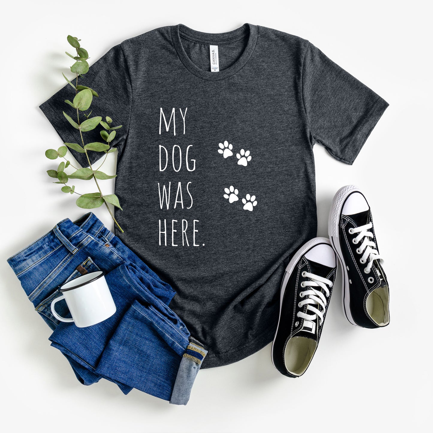 T-T-Shirt "My Dog Was Here" Paw