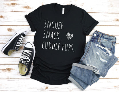 T-T-Shirt "Snooze, Snack, Cuddle