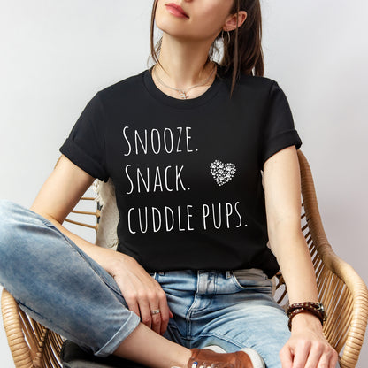 T-T-Shirt "Snooze, Snack, Cuddle