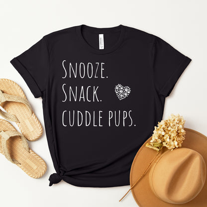 T-T-Shirt "Snooze, Snack, Cuddle