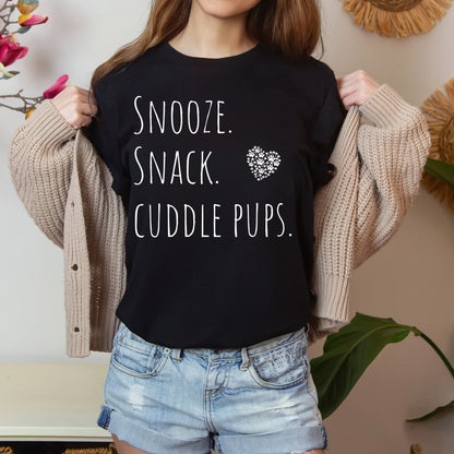 T-T-Shirt "Snooze, Snack, Cuddle