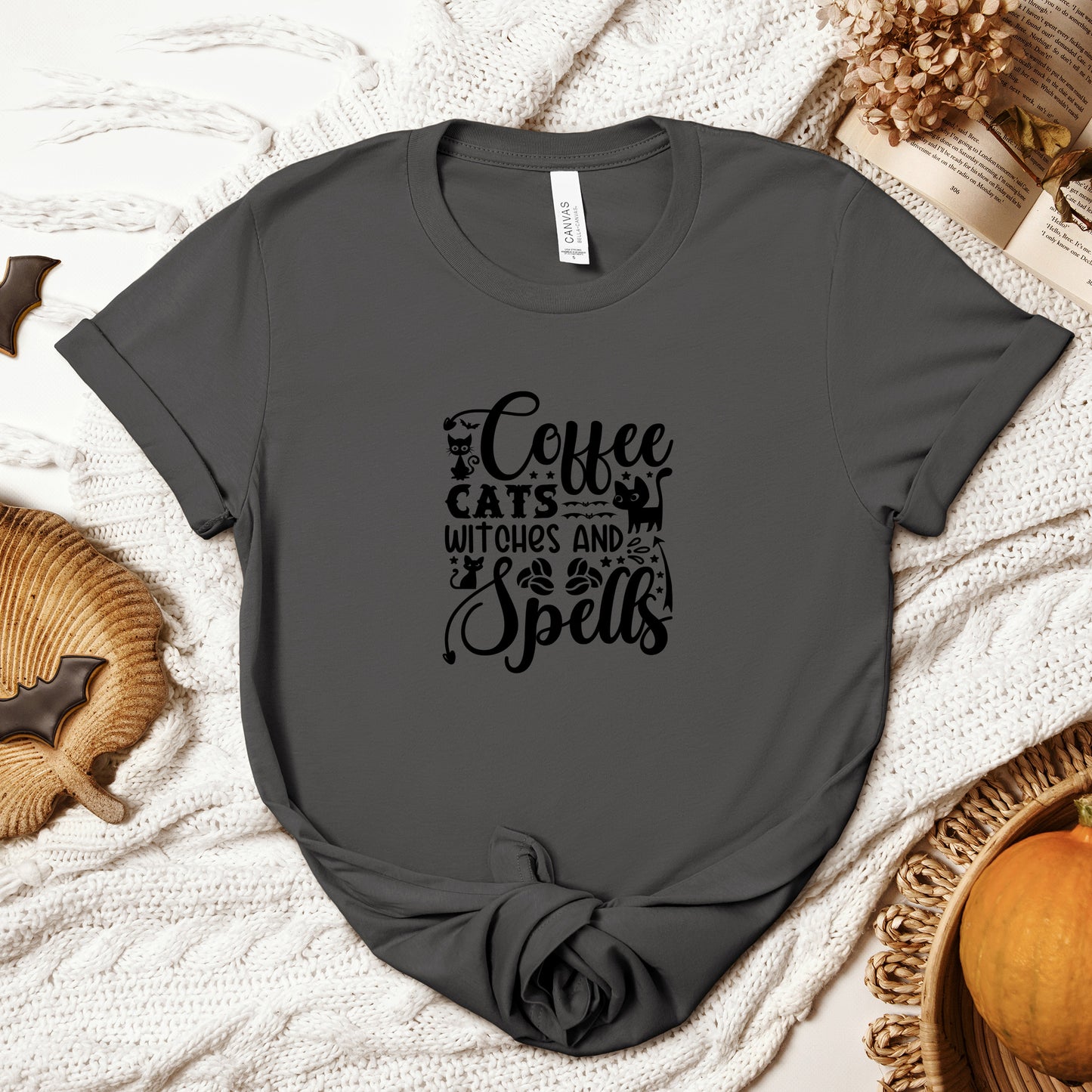 Halloween T-T-Shirt "Coffee, Cats,