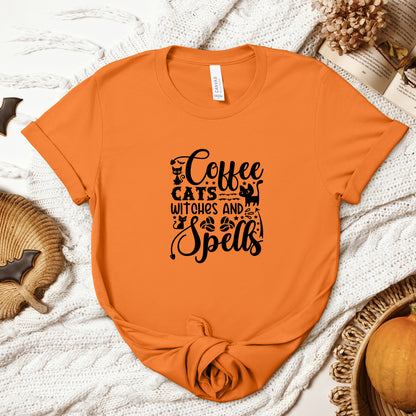 Halloween T-T-Shirt "Coffee, Cats,