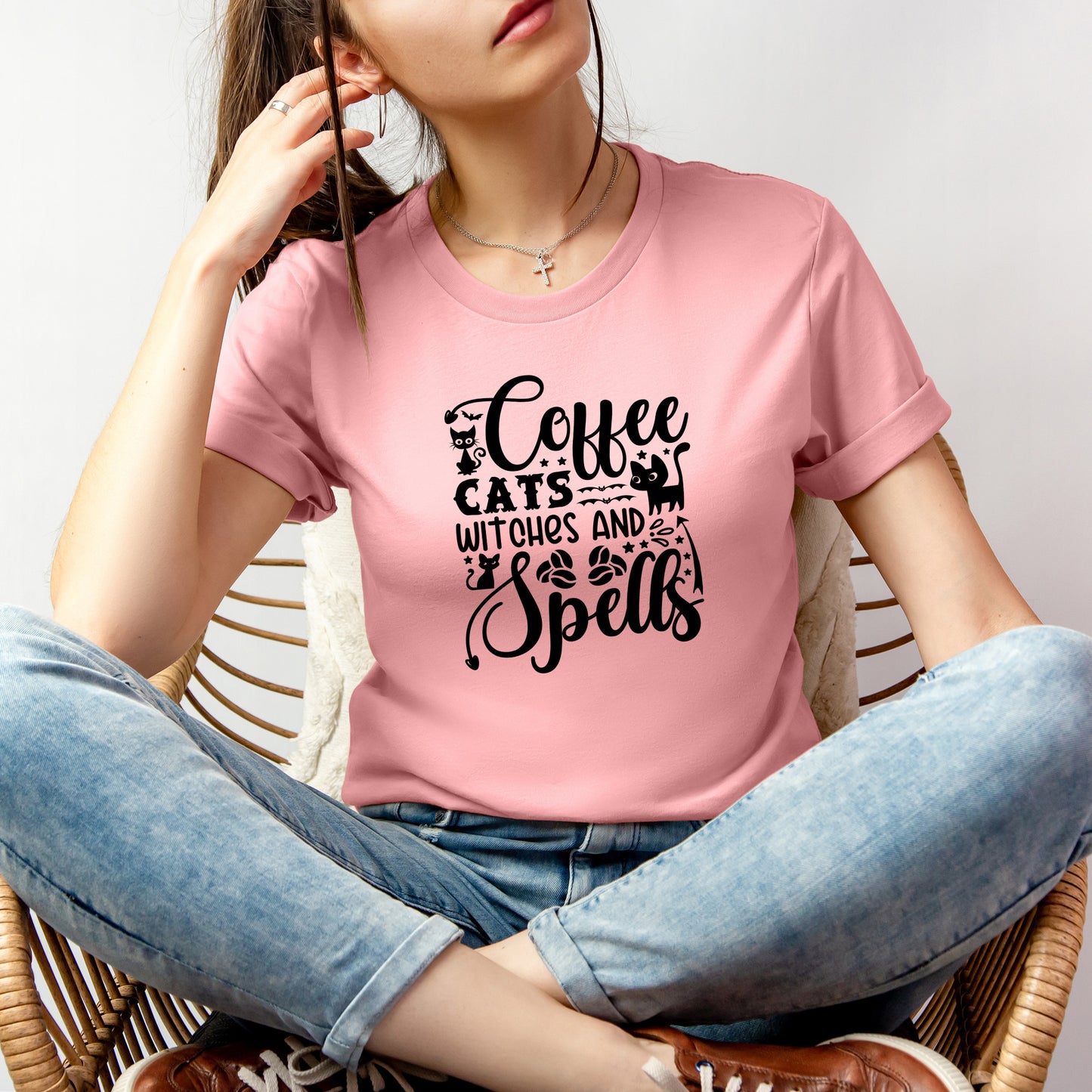 Halloween T-T-Shirt "Coffee, Cats,